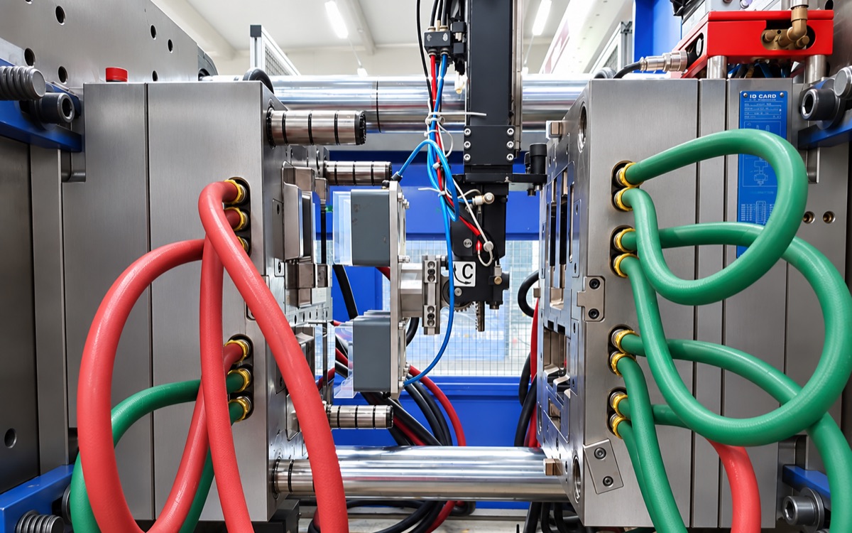 Moule de boîte pour cartes de visite monté sur une presse